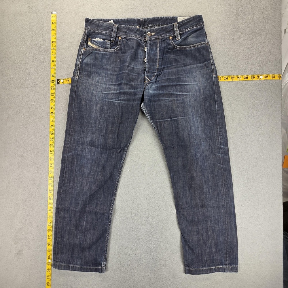 Diesel Jeans Mens 34x32 Blue‎ Heeven Slim Tapered Button Fly 0R62N